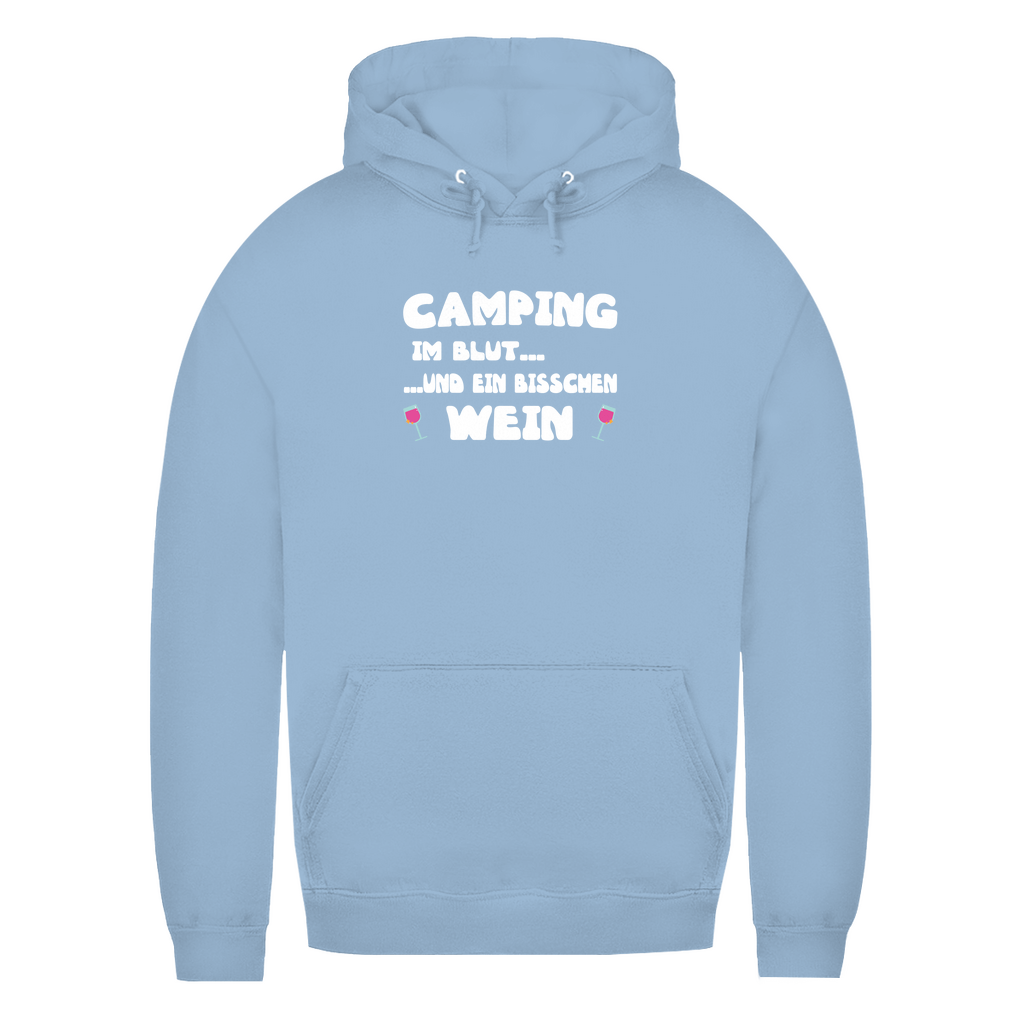 Camping im Blut...und ein bisschen Wein - Frauen Hoodie - Campingfamilie.de