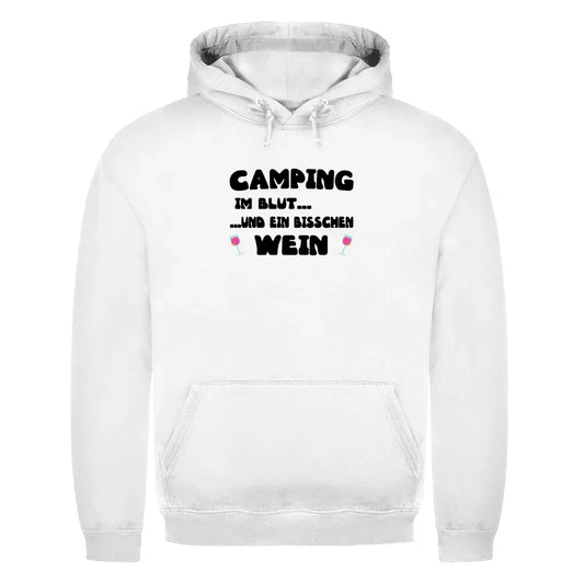Camping im Blut...und ein bisschen Wein - Herren Hoodie - Campingfamilie.de