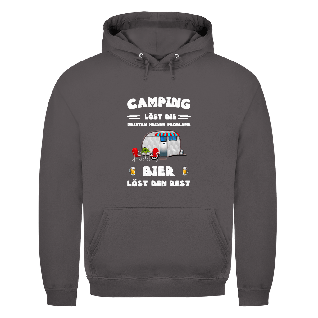 Camping löst die meisten Probleme, Bier den Rest - Herren Hoodie - Campingfamilie.de