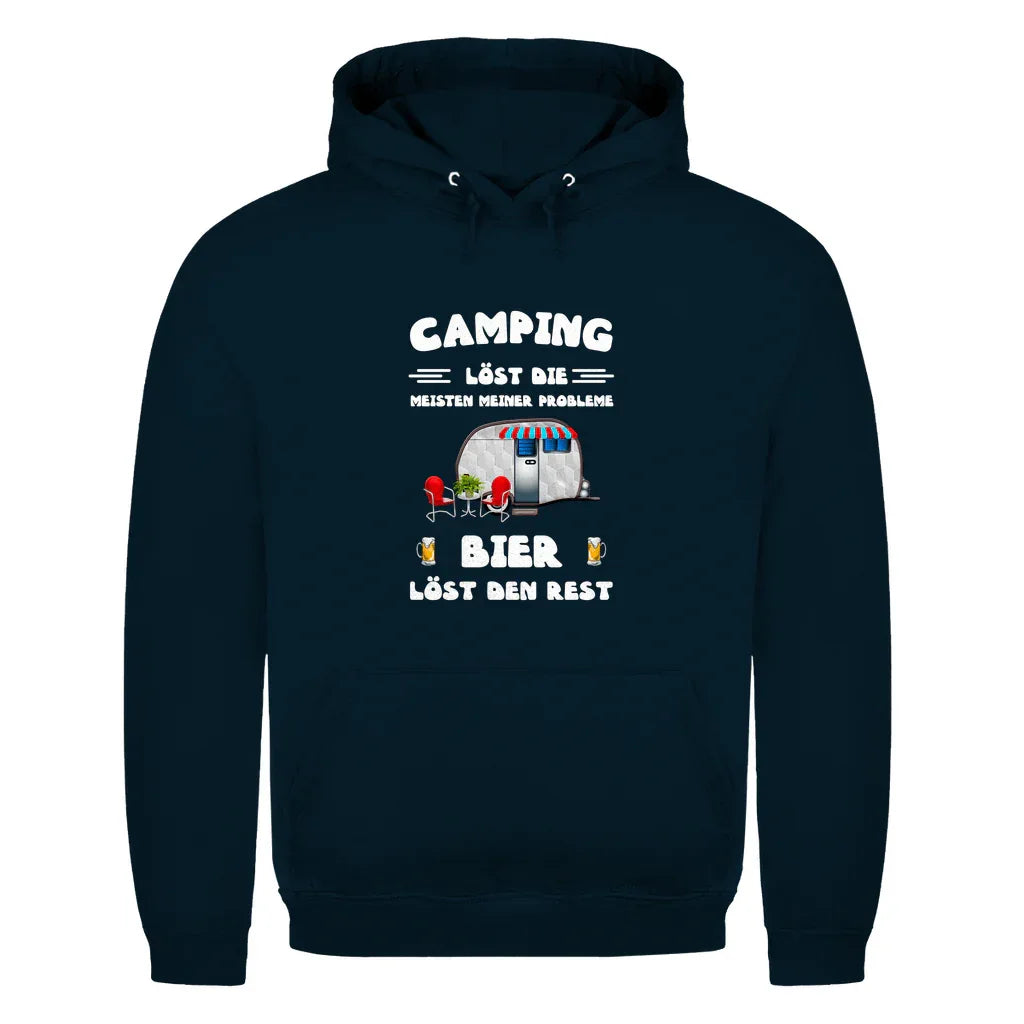 Camping löst die meisten Probleme, Bier den Rest - Herren Hoodie - Campingfamilie.de