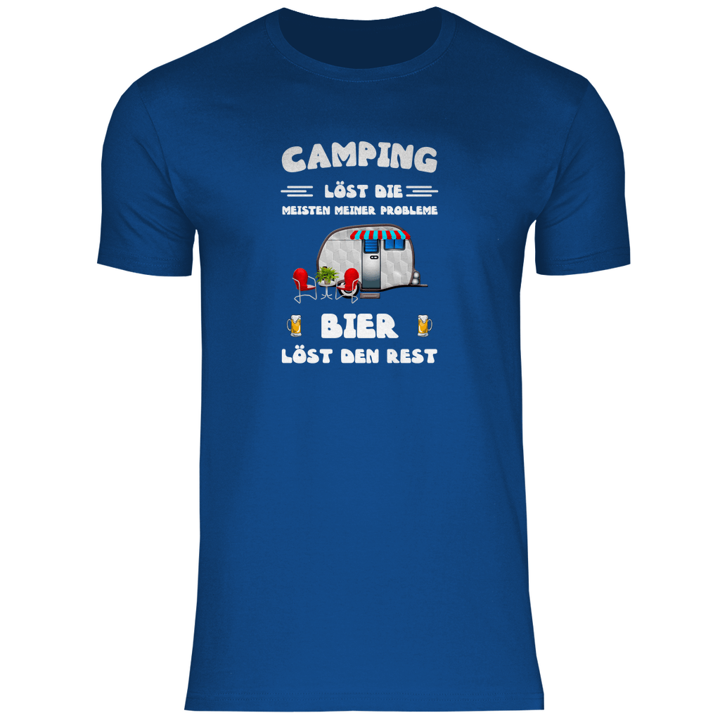 Camping löst die meisten Probleme, Bier den Rest - Herren Shirt - Campingfamilie.de