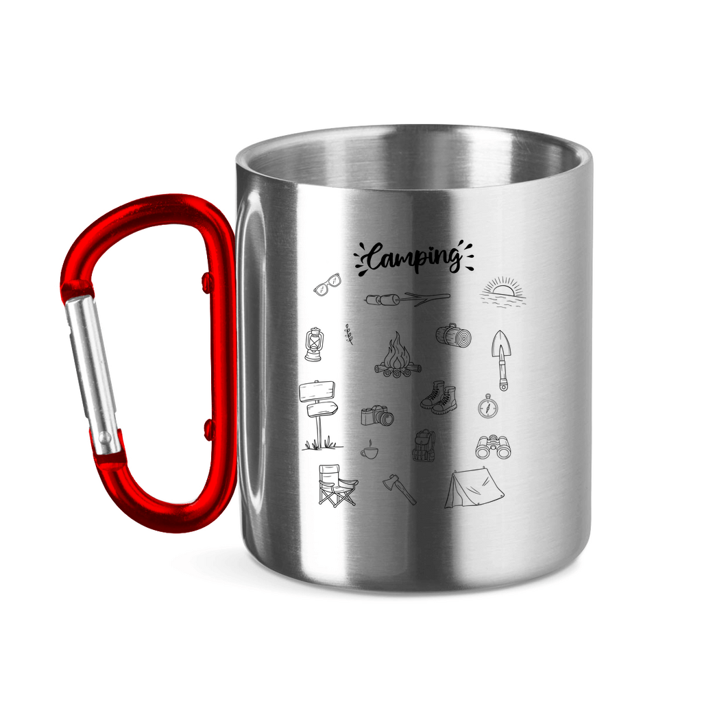 Camping - Motive Kritzeldesign - Edelstahl Tasse - Campingfamilie.de