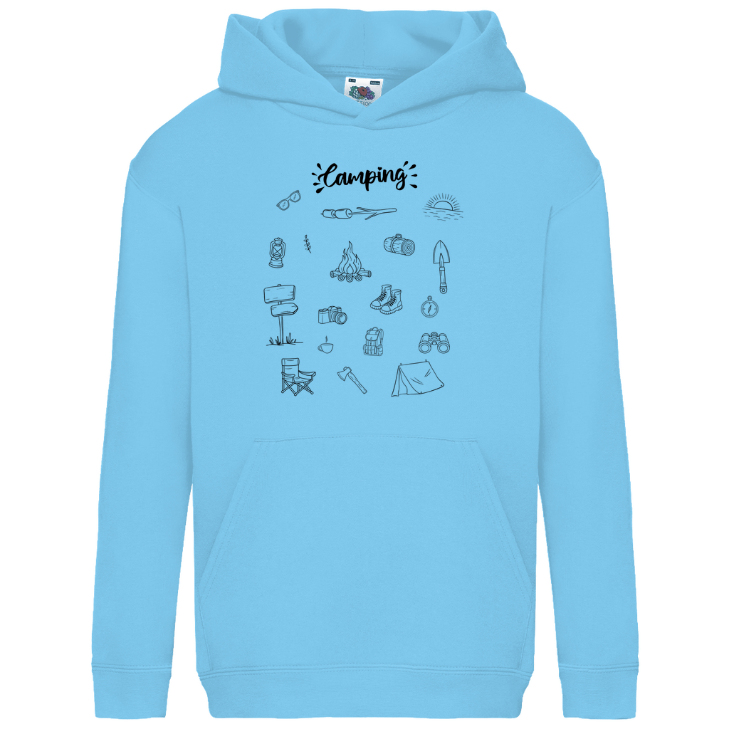 Camping - Motive Kritzeldesign - Kinder Hoodie - Campingfamilie.de