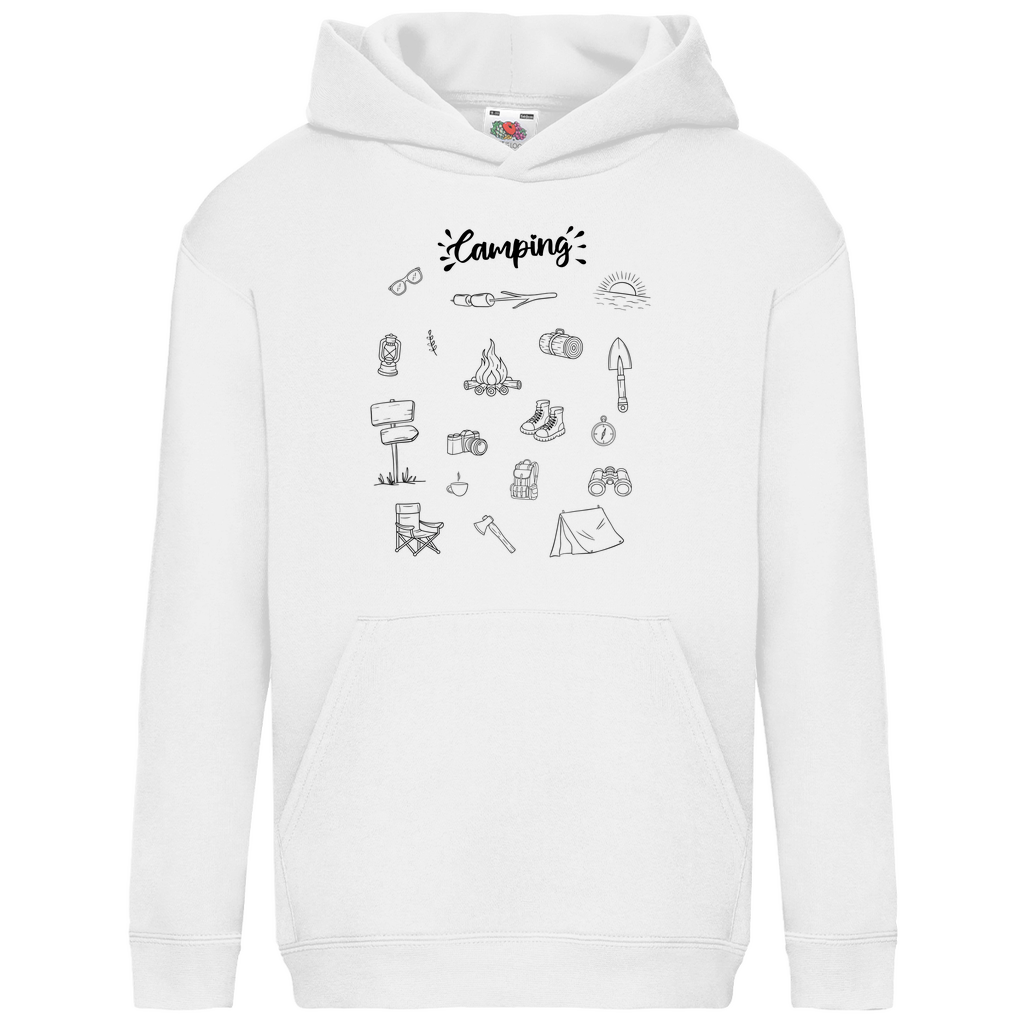 Camping - Motive Kritzeldesign - Kinder Hoodie - Campingfamilie.de