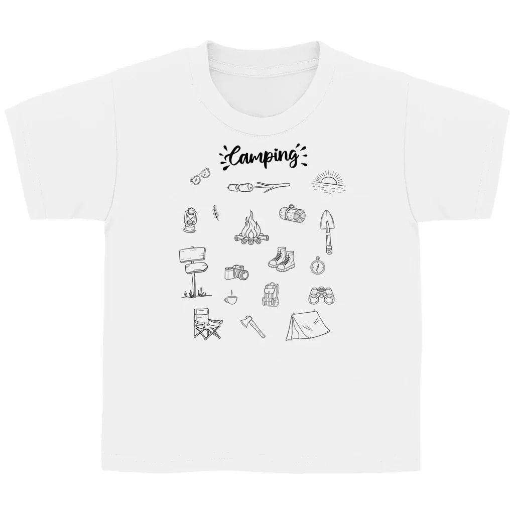 Camping - Motive Kritzeldesign - Kinder Shirt - Campingfamilie.de