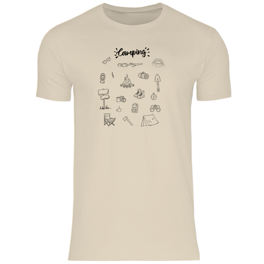Camping - Motive Kritzeldesign - Männer Shirt - Campingfamilie.de