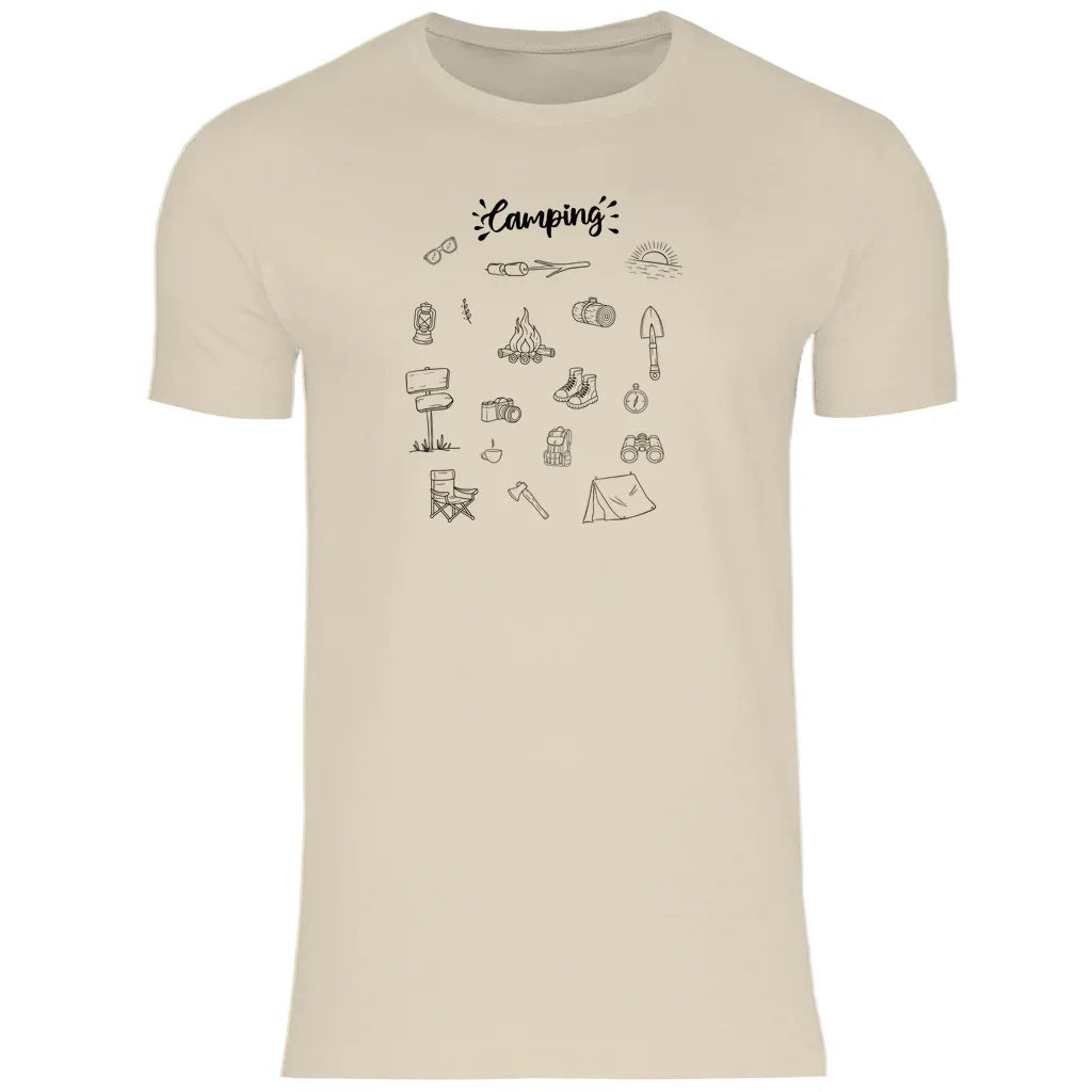 Camping - Motive Kritzeldesign - Männer Shirt - Campingfamilie.de