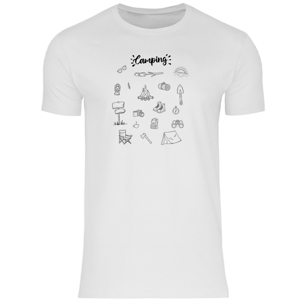 Camping - Motive Kritzeldesign - Männer Shirt - Campingfamilie.de