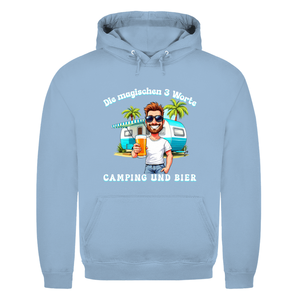 Camping und Bier - Männer Hoodie - Campingfamilie.de