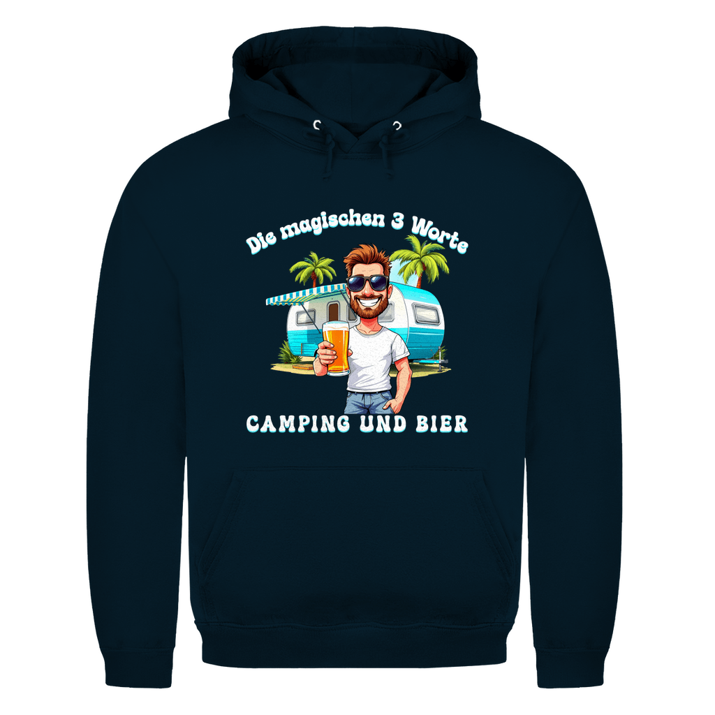 Camping und Bier - Männer Hoodie - Campingfamilie.de
