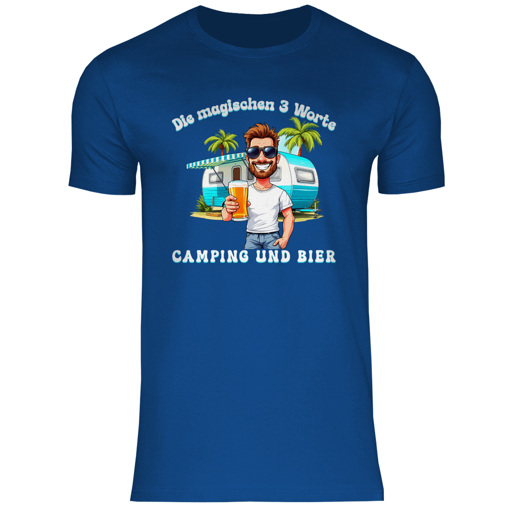 Camping und Bier - Männer Shirt - Campingfamilie.de