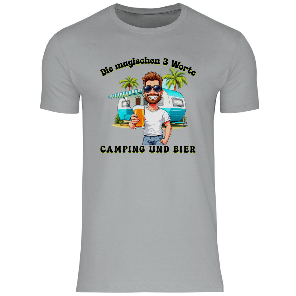Camping und Bier - Männer Shirt - Campingfamilie.de
