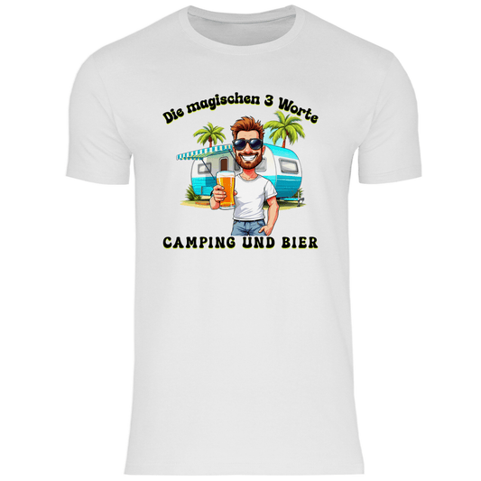Camping und Bier - Männer Shirt - Campingfamilie.de