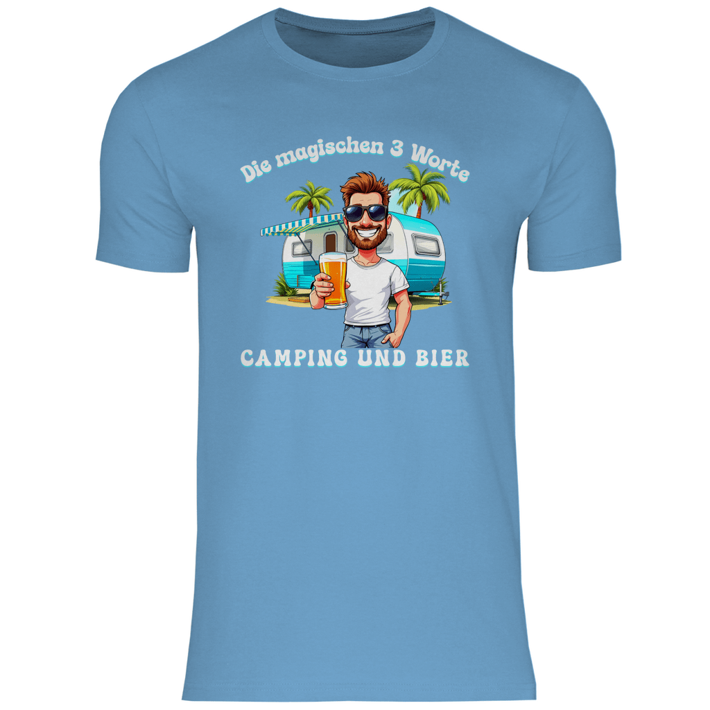 Camping und Bier - Männer Shirt - Campingfamilie.de