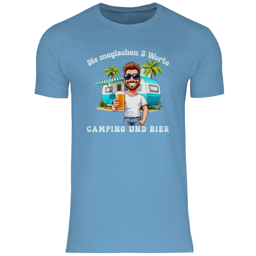 Camping und Bier - Männer Shirt - Campingfamilie.de