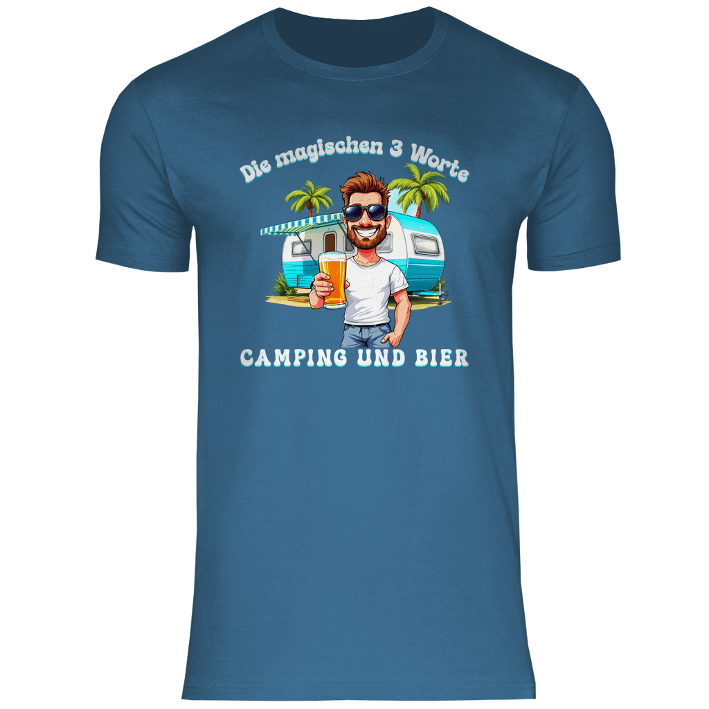 Camping und Bier - Männer Shirt - Campingfamilie.de