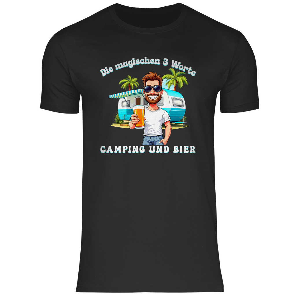 Camping und Bier - Männer Shirt - Campingfamilie.de