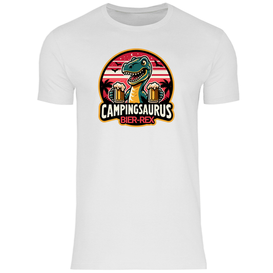 Campingsaurus Bier - Rex - Männer Shirt - Campingfamilie.de
