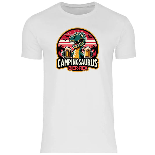 Campingsaurus Bier - Rex - Männer Shirt - Campingfamilie.de
