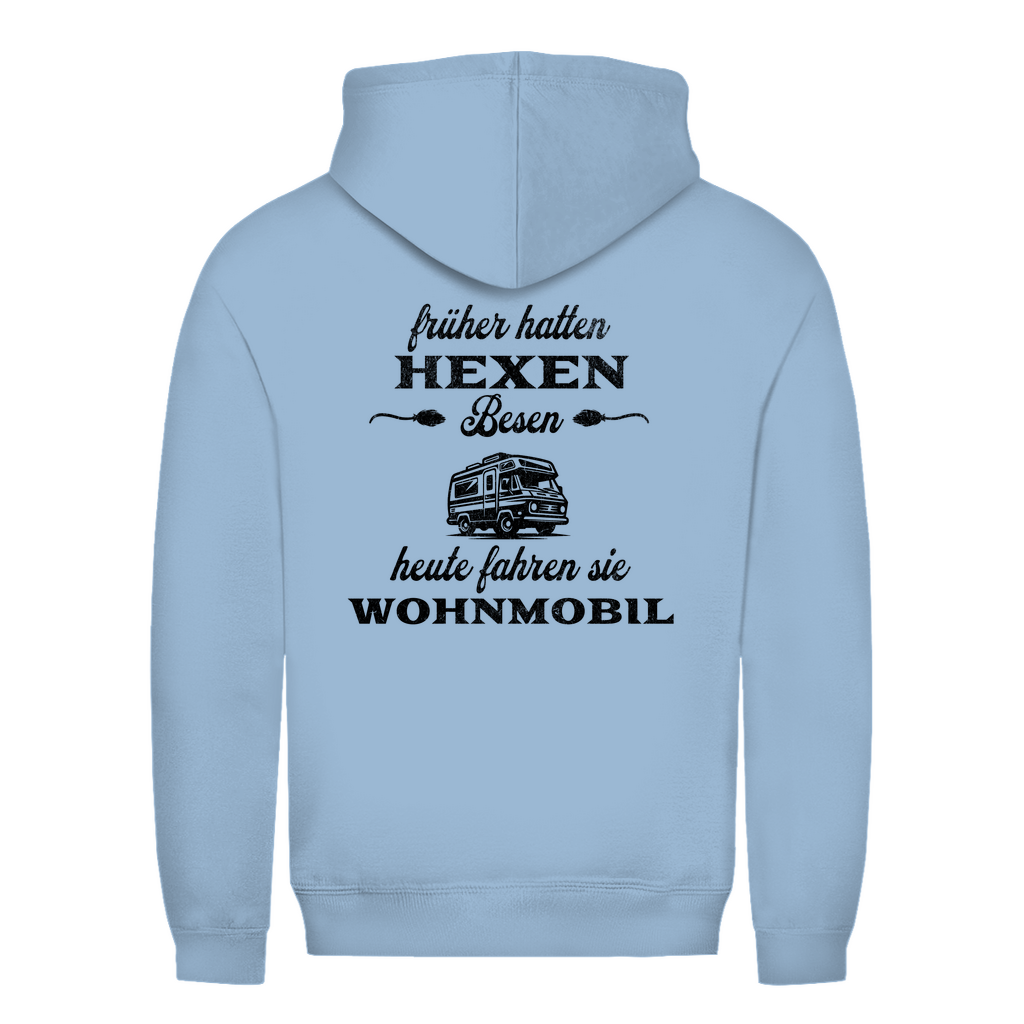 Früher hatten Hexen Besen. Heute fahren sie Wohnmobil - Backprint Frauen Hoodie