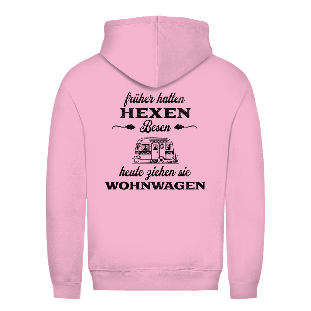 Früher hatten Hexen Besen. Heute ziehen sie Wohnwagen - Backprint Frauen Hoodie