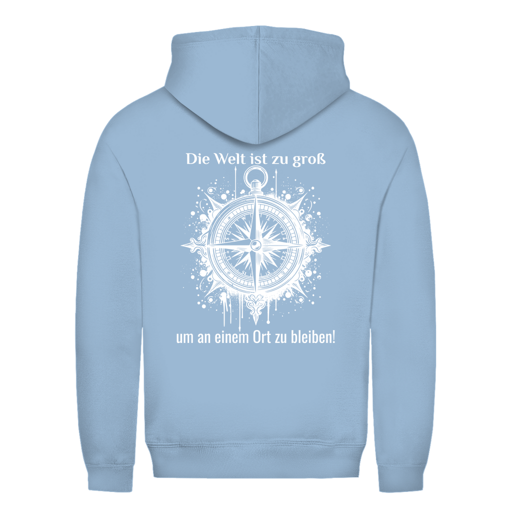 Die Welt ist zu groß, um an einem Ort zu bleiben! - Backprint Frauen Hoodie - Campingfamilie.de