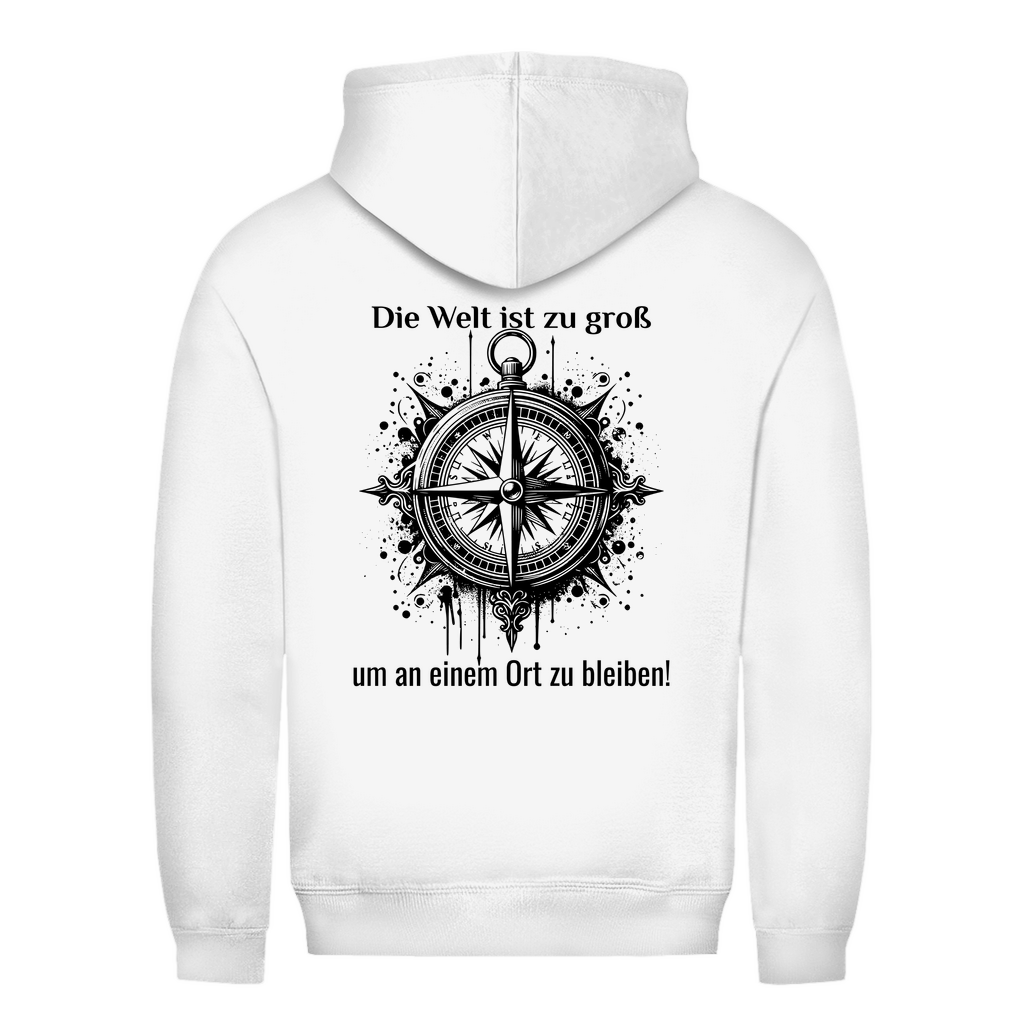 Die Welt ist zu groß, um an einem Ort zu bleiben! - Backprint Frauen Hoodie - Campingfamilie.de
