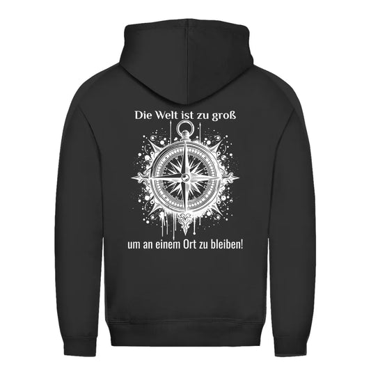 Die Welt ist zu groß, um an einem Ort zu bleiben! - Backprint Frauen Hoodie - Campingfamilie.de