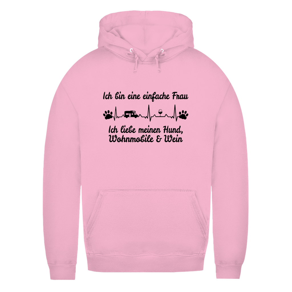 Einfache Frau - Liebe meinen Hund, Wohnmobil und Wein - Frauen Hoodie - Campingfamilie.de