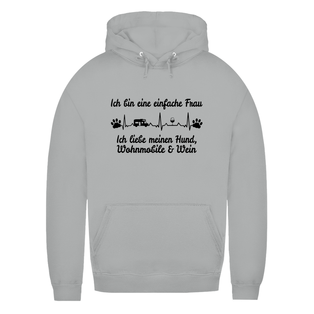 Einfache Frau - Liebe meinen Hund, Wohnmobil und Wein - Frauen Hoodie - Campingfamilie.de