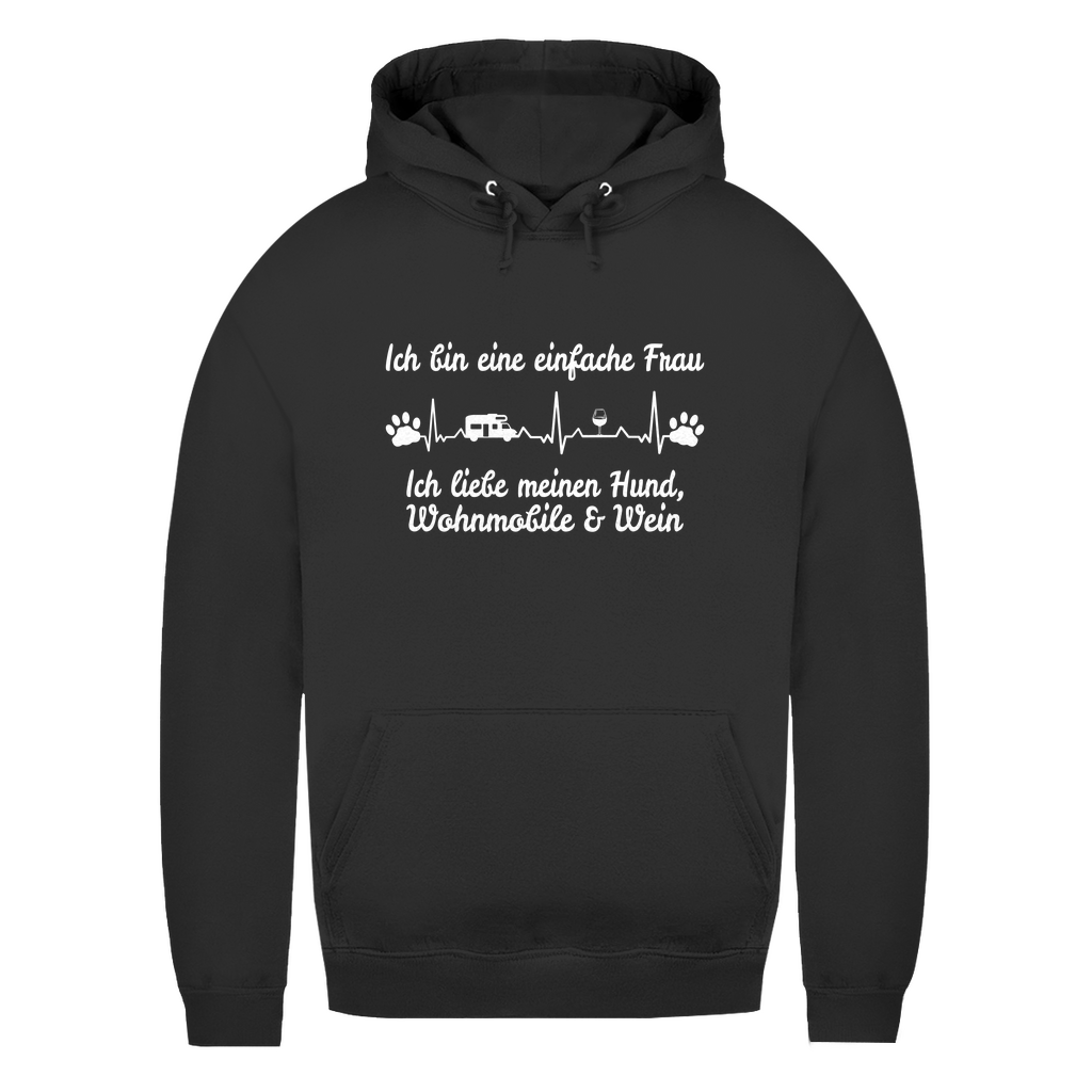 Einfache Frau - Liebe meinen Hund, Wohnmobil und Wein - Frauen Hoodie - Campingfamilie.de