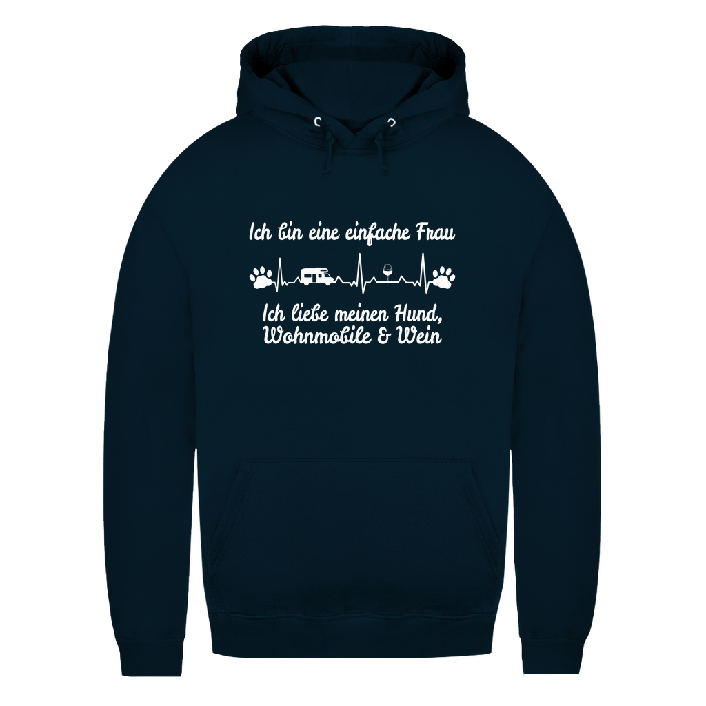 Einfache Frau - Liebe meinen Hund, Wohnmobil und Wein - Frauen Hoodie - Campingfamilie.de