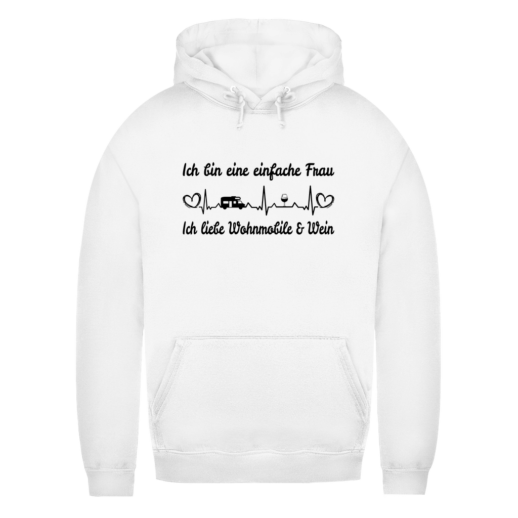 Einfache Frau - Liebe Wohnmobile und Wein - Frauen Hoodie - Campingfamilie.de