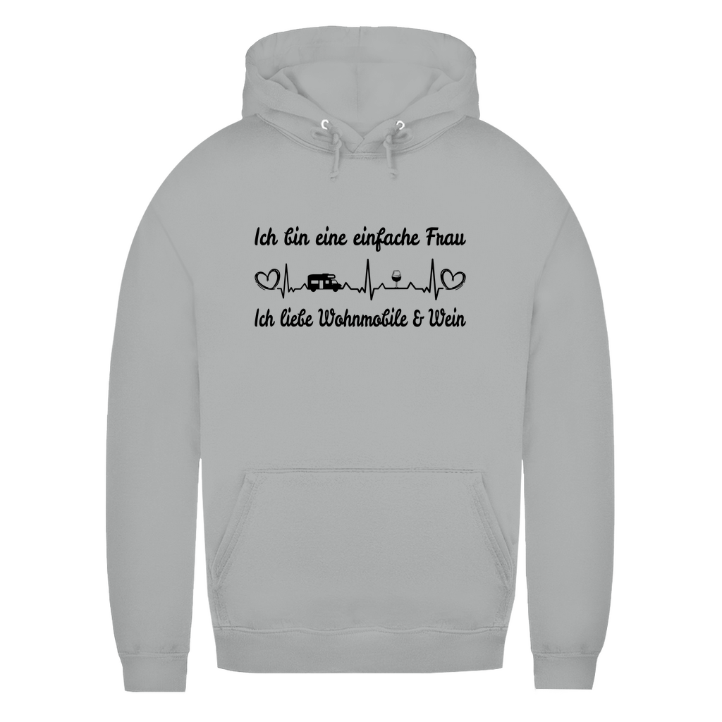 Einfache Frau - Liebe Wohnmobile und Wein - Frauen Hoodie - Campingfamilie.de