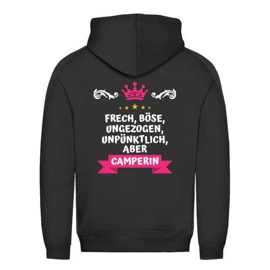 Freche Camperin - Backprint Frauen Hoodie - Campingfamilie.de