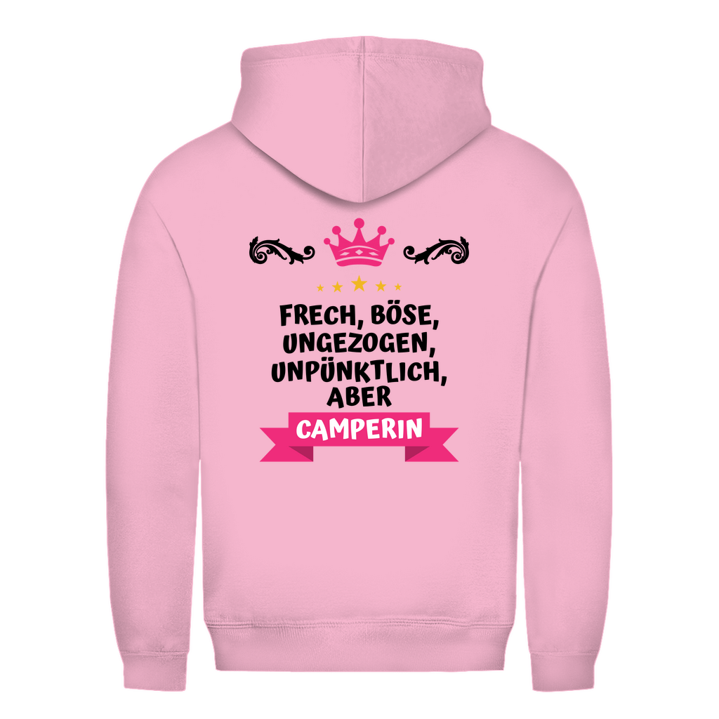 Freche Camperin - Backprint Frauen Hoodie - Campingfamilie.de