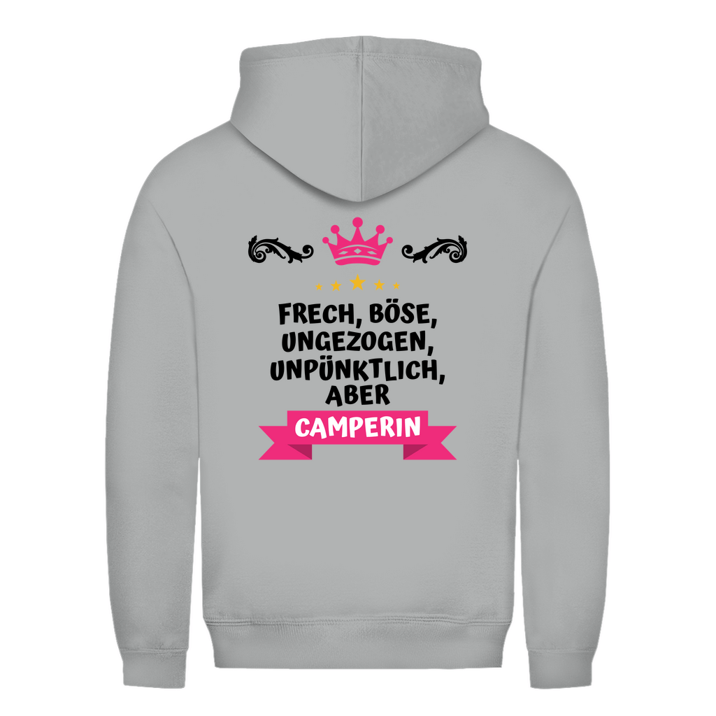 Freche Camperin - Backprint Frauen Hoodie - Campingfamilie.de