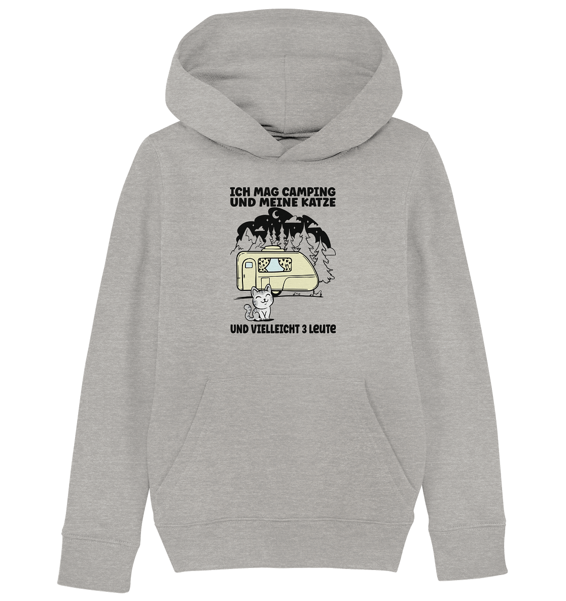 Ich mag Camping und meine Katze - und vielleicht 3 Leute - Kids Organic Hoodie