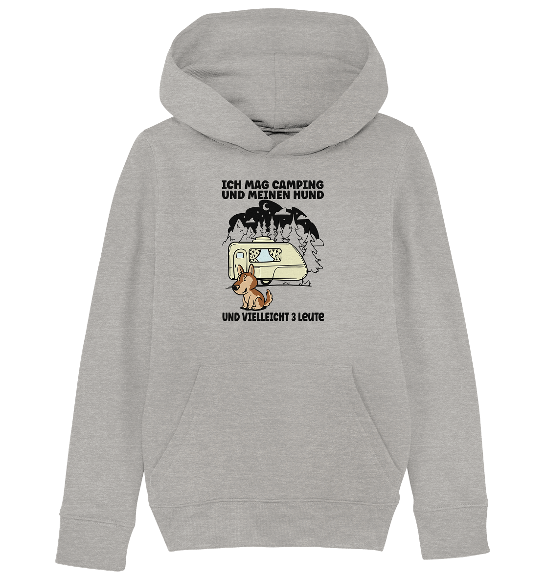 Ich mag Camping und meinen Hund - und vielleicht 3 Leute - Kids Organic Hoodie