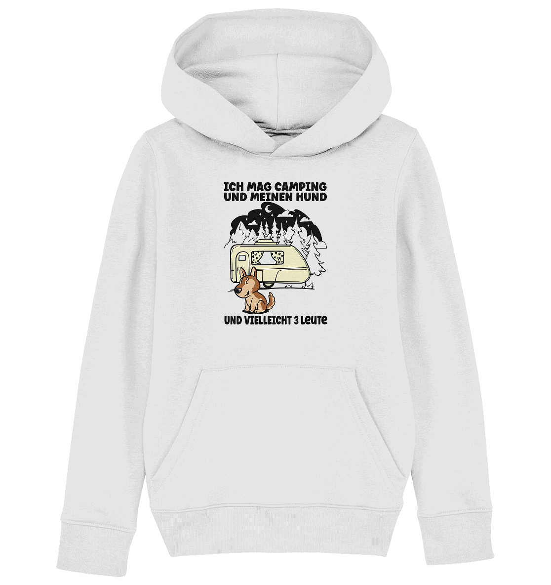 Ich mag Camping und meinen Hund - und vielleicht 3 Leute - Kids Organic Hoodie