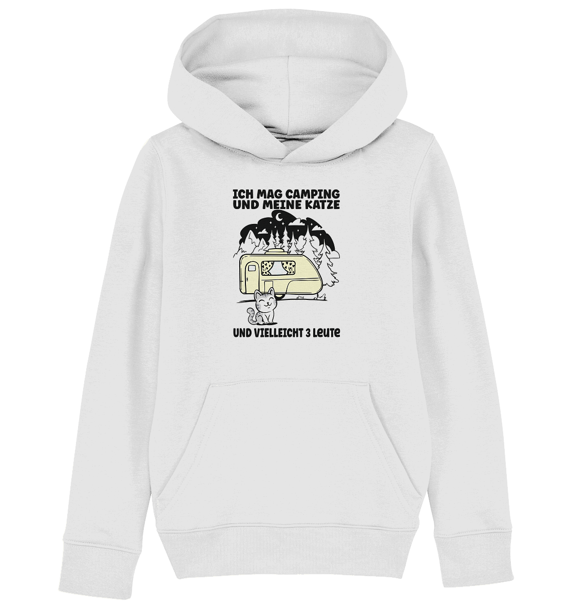 Ich mag Camping und meine Katze - und vielleicht 3 Leute - Kids Organic Hoodie