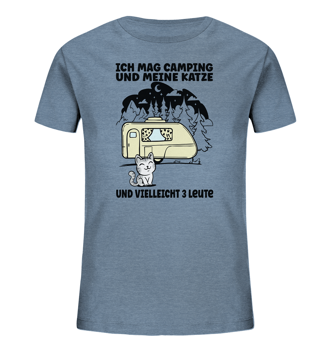 Ich mag Camping und meine Katze - und vielleicht 3 Leute - Kids Organic Shirt
