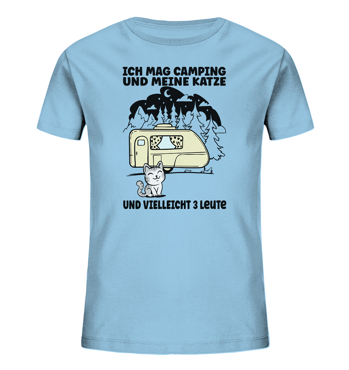 Ich mag Camping und meine Katze - und vielleicht 3 Leute - Kids Organic Shirt