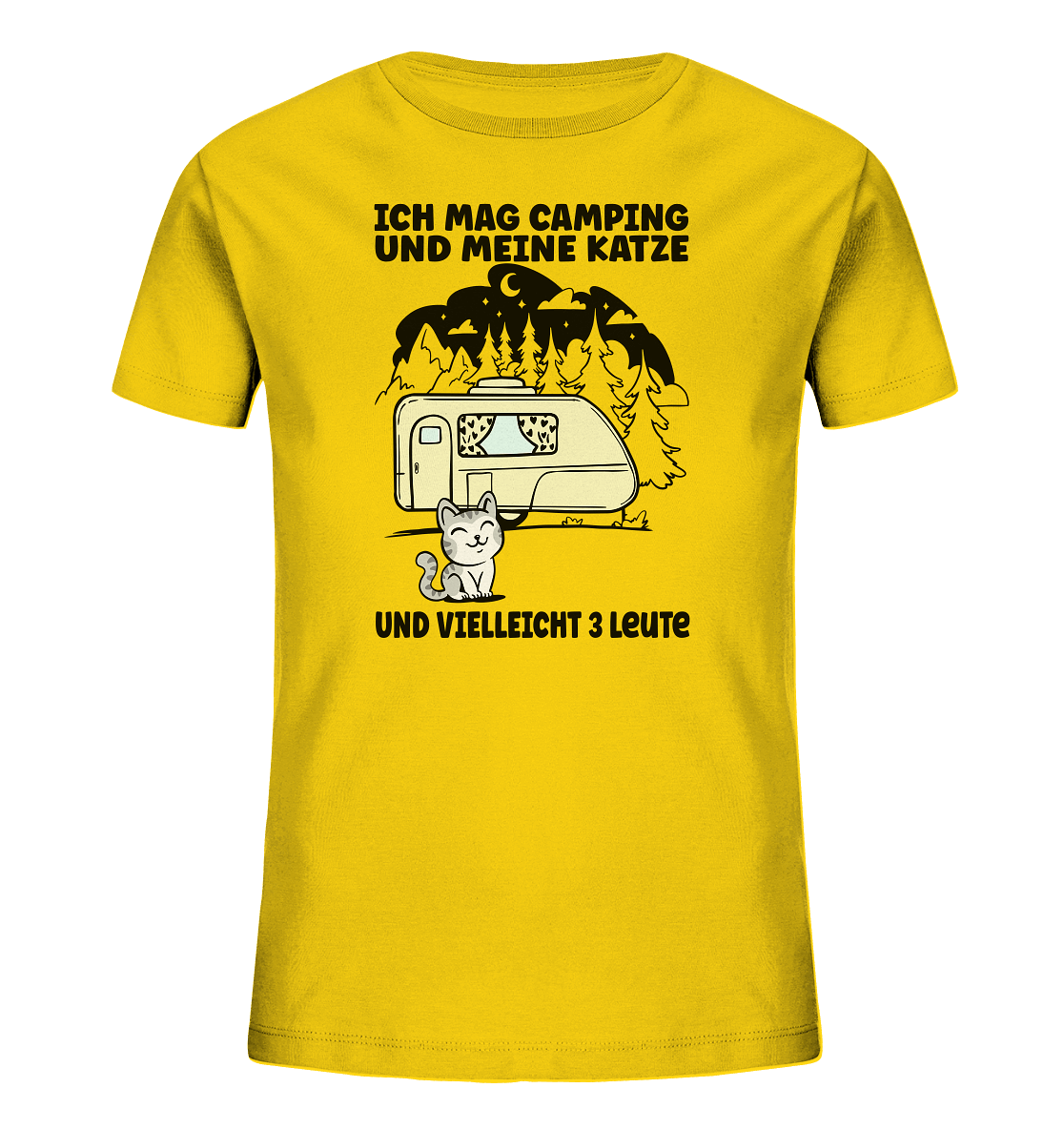 Ich mag Camping und meine Katze - und vielleicht 3 Leute - Kids Organic Shirt