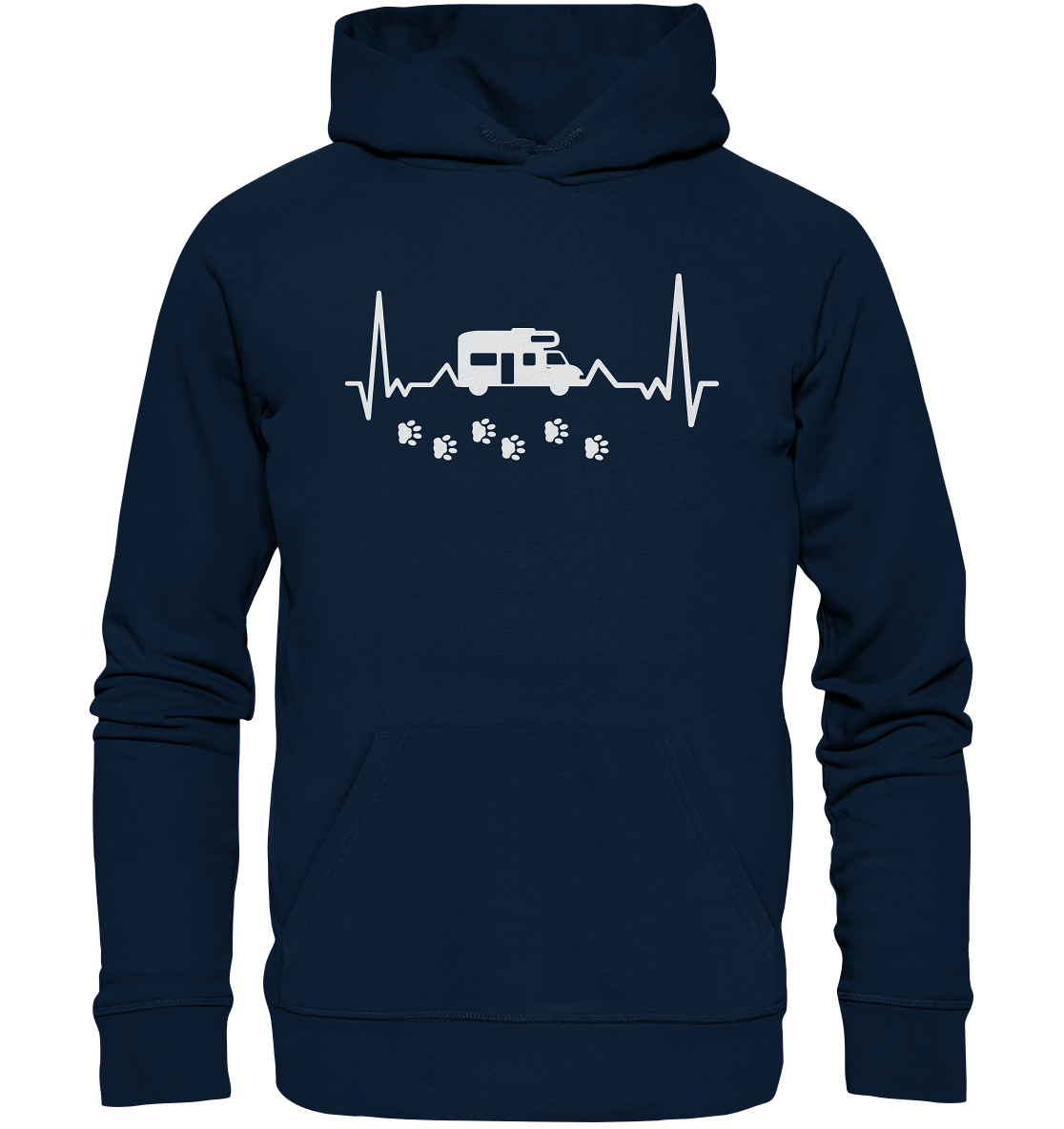 Wohnmobil und Hund beeinflussen meinen Herzschlag - Organic Basic Hoodie