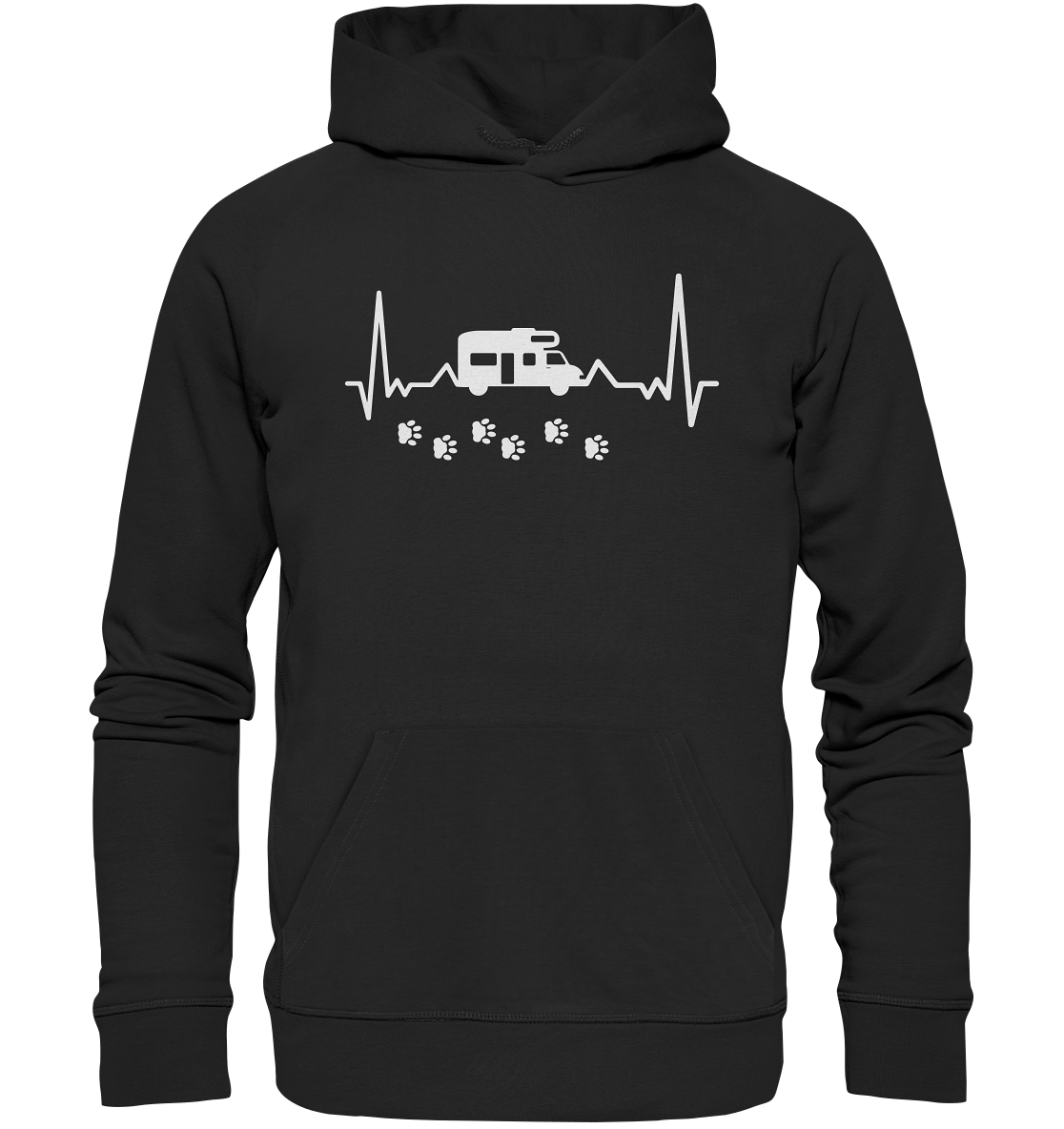 Wohnmobil und Hund beeinflussen meinen Herzschlag - Organic Basic Hoodie