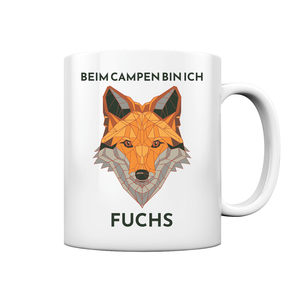 Beim Campen bin ich Fuchs - Tasse glossy