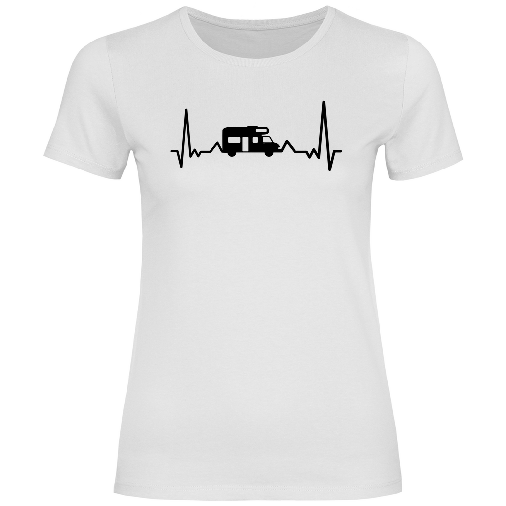 Herzschlag mit Wohnmobil - Frauen Shirt - Campingfamilie.de