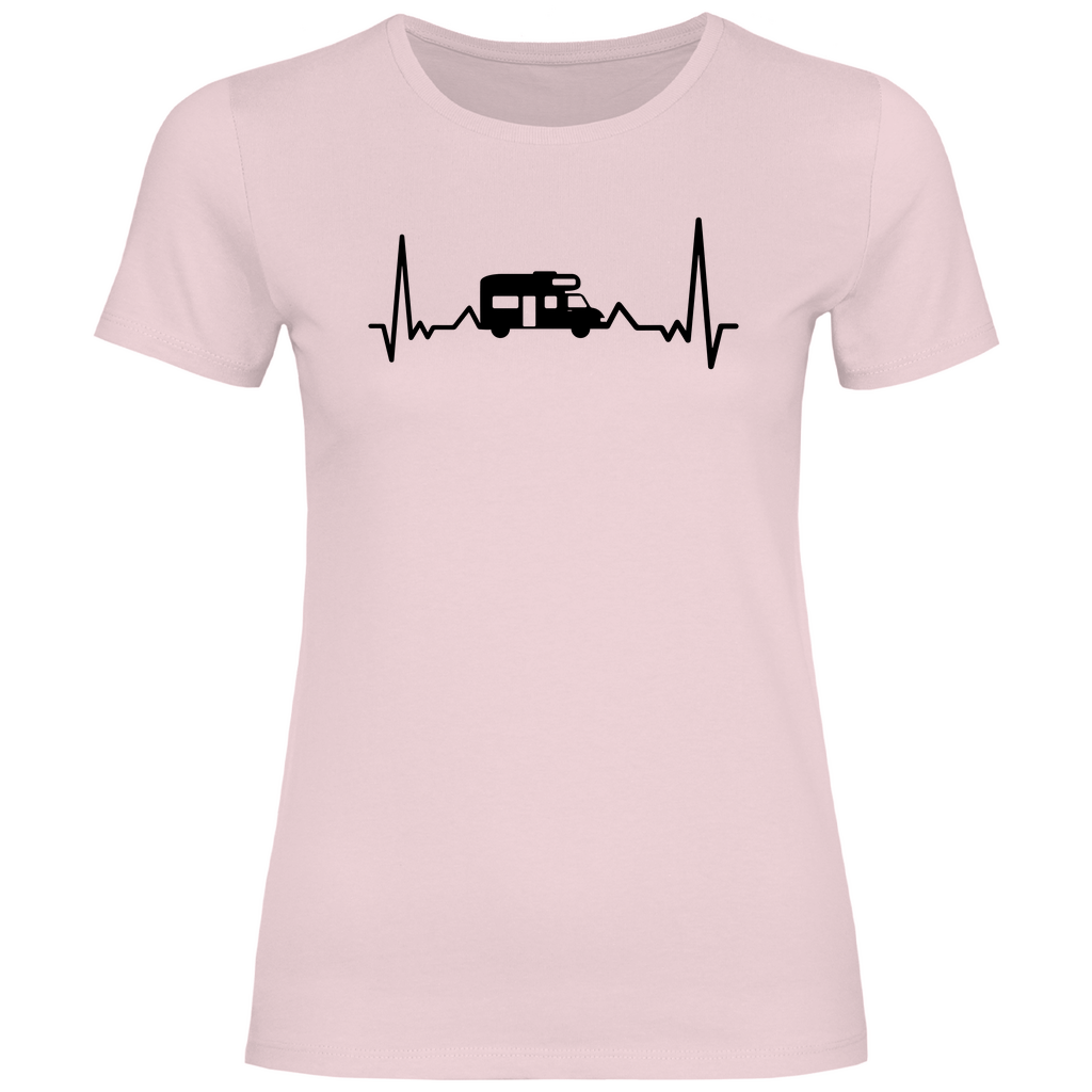 Herzschlag mit Wohnmobil - Frauen Shirt - Campingfamilie.de