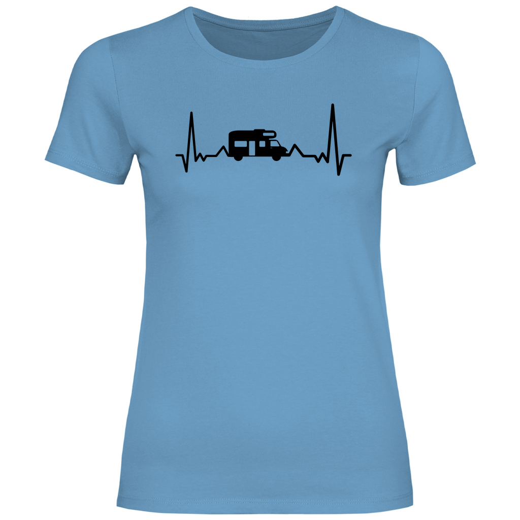 Herzschlag mit Wohnmobil - Frauen Shirt - Campingfamilie.de